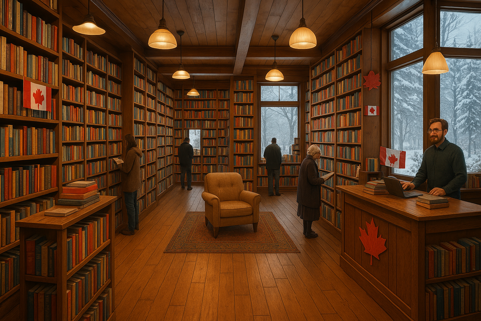 A book store in canada with lots of books view
